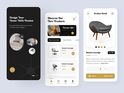 Ecommerce app - Mobile app app app design app inspiration app interface application best app design best ui best ui design branding design e commerce ecommerce figma furniture illustration mobile app prototype shop ui ux