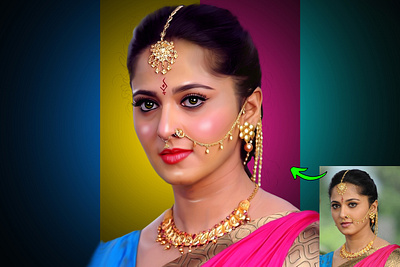 Digital Painting of Anushka Shetty graphic design oil painting photoshop