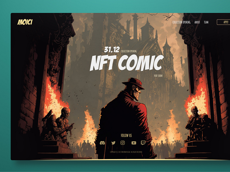 MOICI: Nft Comic art blockchain cartoon character design comic comic book crypto cryptocurrency draw drawing fanart graphic novel illustration landing page marketplace nft p2e photoshop uiux web design