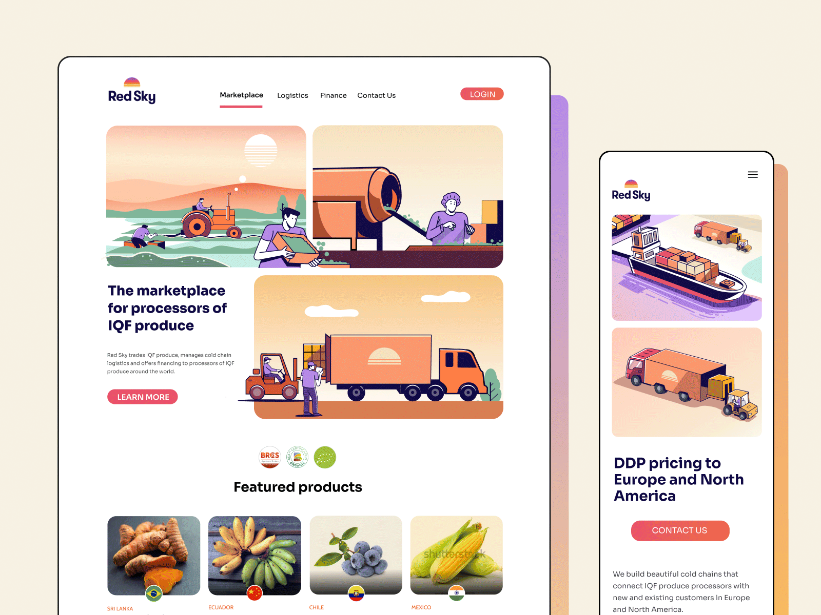 Redsky brand language branding illustration ui vector