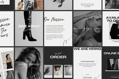 Mesia / CANVA Social Media Pack aesthetic brand design digital fashion graphic instagram minimalist post social media store trendy ui