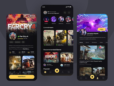 Game Streaming Mobile App app discoard game streaming games gaming gaming app live stream live streaming mobile mobile app ofspace play strea stream streaming twtich ui ux video video game