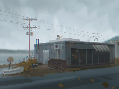 Ghost Town 2d concept art digital art environment fall illustration nature visual development