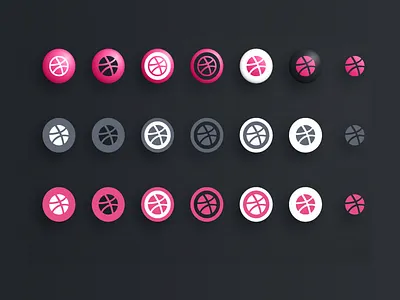 Dribbble multicolor icons