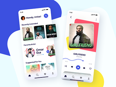 Music Player | DailyUi 009 app app design daily ui 009 daily ui challenge imtiazux ios mobile app mobile ui music music app music player playlist podcast ui ux volume