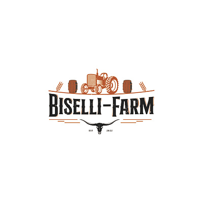 biselli farm logo design vintage design farm vector