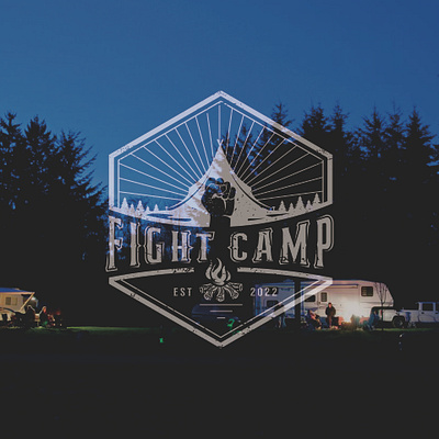 fight camp logo camp design fight logo night vector