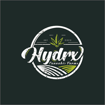 hydrx cannabis farm logo design cannabis cbd design logo marijuana nature vector
