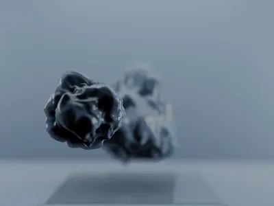 The Rock Particle Rotation 3d animation motion graphics sound design