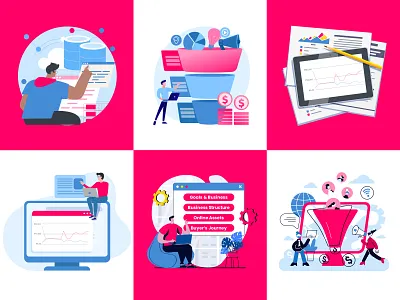 SaaS PPC Agency - Illustration concepts graphic design illustration landing page saas