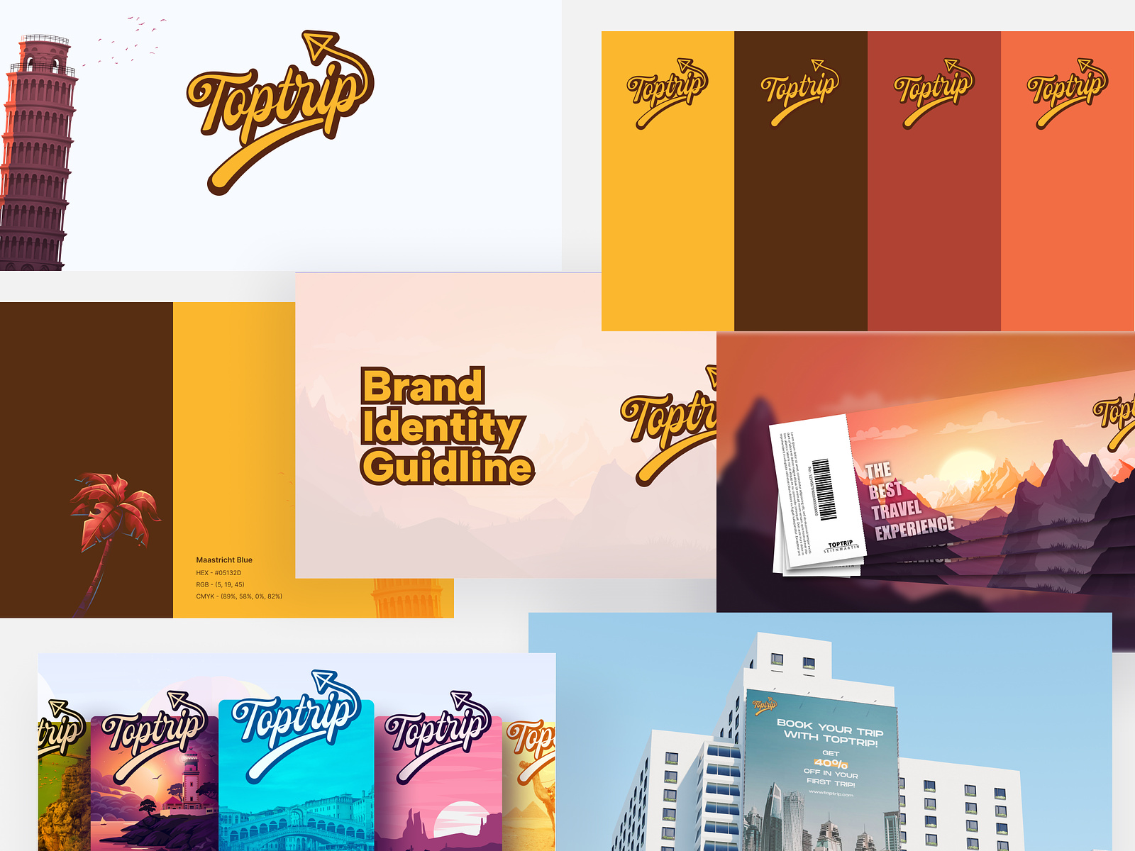 Toptrip Brand Identity Design by unbend on Dribbble
