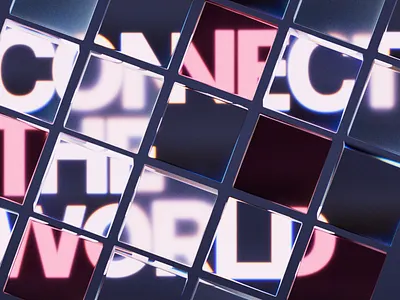 Grid 3d c4d connection glass grid logo materials plastic redshift reflection refraction square