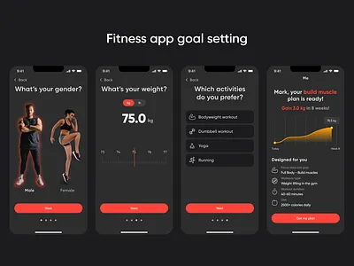 Fitness app personal goal setting app design figma mobile app mobile ui ux design