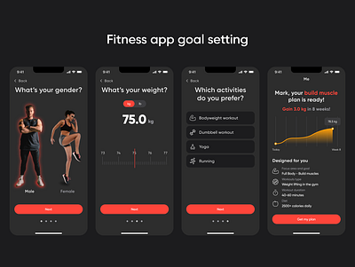 Fitness app personal goal setting app design figma mobile app mobile ui ux design