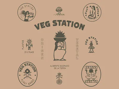 VegStation animals brand brandidentity branding classic colombia design identity illustation illustration logo logodesign medellin nature organic plants vegan visualidentity woman