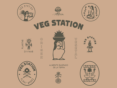 VegStation animals brand brandidentity branding classic colombia design identity illustation illustration logo logodesign medellin nature organic plants vegan visualidentity woman