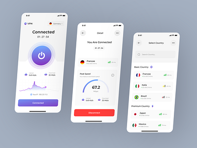 FastVPN - Mobile Apps connection design fastvpn featured figma graphic design internet mobile mobileapps privacy proxy secure server trending ui uiux uix ux viral vpn