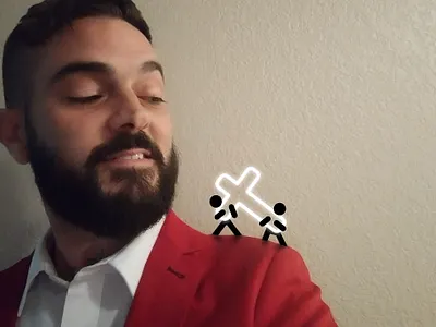 🎅 We all need somebody to lean on. 💪✝ bible business carry on christian christmas cross happy help holidays man merry neighbor neighbors people profile smile stick figure stick figures suit