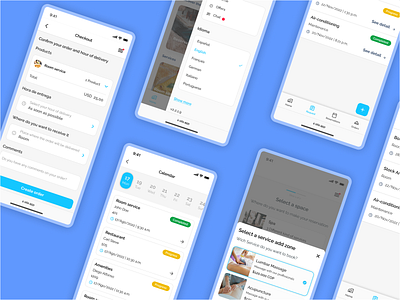 Hotel Mobile App checkout hotel app interfacedesign product design ui uidesign ux uxui visual design