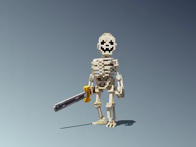 Voxel Skeleton 3d art character design illustration sandbox sceleton voxel