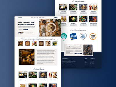 Restaurant Website Concept — Food Menu, Awards & Booking Flow responsive restaurant ui
