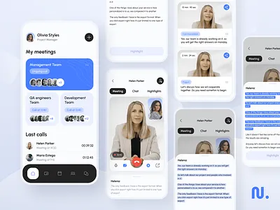 Call Recorder App app call dashboard group call interface ios mobile meeting recorder schedule user interface uxui video