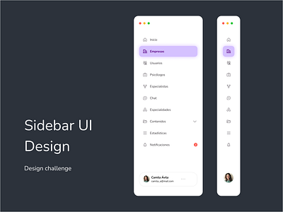 Side bar interfacedesign menu navigation product design ui uidesign uxui visual design