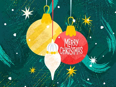 Merry Christmas Greeting calligraphy celebration christmas christmas tree december decorative ball design glass ball greeting greeting card handwritten holiday illustration lettering merry christmas new year noisy snow vector winter