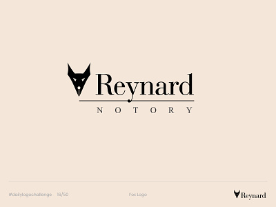 Reynard - Day 16 Daily Logo Challenge branding challenge dailylogo dailylogochallenge design fox foxlogo graphic design logo logo a day logodesign logodesignchallenge logos nib notary reynard reynardlogo serif vector