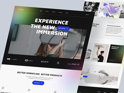 Virtua - A Virtual Reality Company company website landing landing page ux virtual virtual reality company website virtual reality landing page web web design website website design