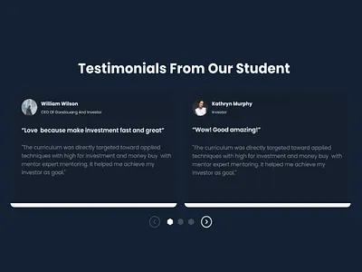 Testimonial Section from students bootcamp - UI Design app design mobile app ui ux website