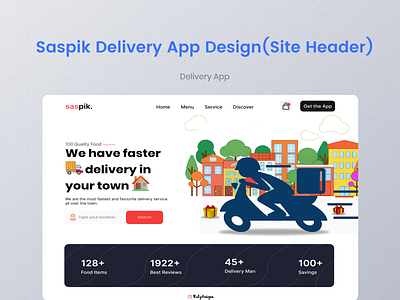 Saspik Delivery Header Site Design advertising branding delivery delivery app design designing flyer graphic design graphics design illustration site ui uiux website