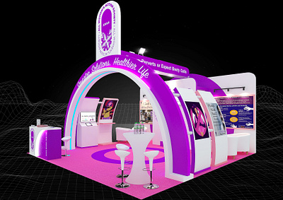 All Women's Action Society 6x6 Exhibition Booth 3d 6x6 artist impression awareness booth branding charity circular design event exhibition fair feminine feminism feminist render sexual harassment show space visualization