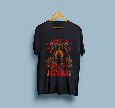 when life gives you pain go to the gym...t-shirt design brand bulk creative custom design fitness font graphic design graphics design gym illustration mockup t shirt t shirt design tee trendy vector vintage