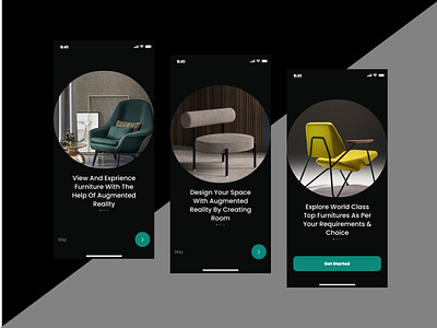 Onboard screens for furniture store: design figma home illustration onboard ui ux