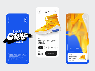 Shoes App app blue concept design ecommerce football graffiti kicks minimal mobile nice payment shoes shop sneakers sport spray style tracking yellow