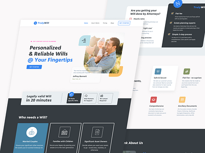 Will maker Landing Page website. attorney figm figma legal ui ux design wills