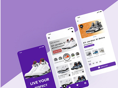 UI/UX for a shoe store: branding design figma home illustration logo onboard sport ui vector