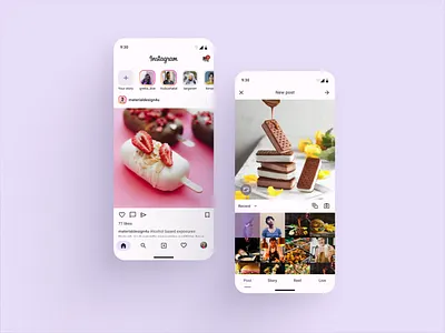 Instagram app in Material 3 instagram material 3 material design material you ui