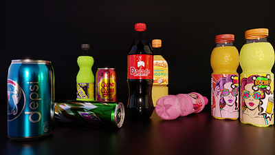 Soda bottles Can drinks 3d bottles graphic design soda