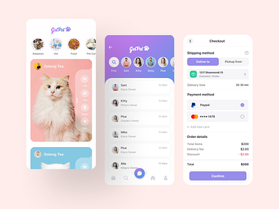 Pet App Ui Design Screen conceptual design ui ux