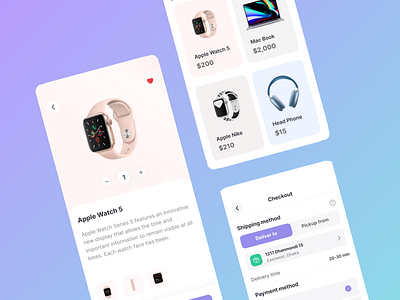 Shopping App Ui Design conceptual design ui ux