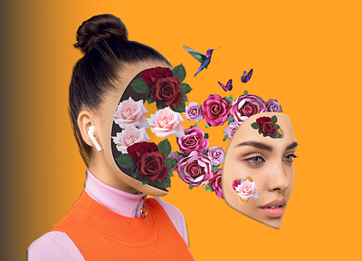 Flower Face design graphic design illustration vector