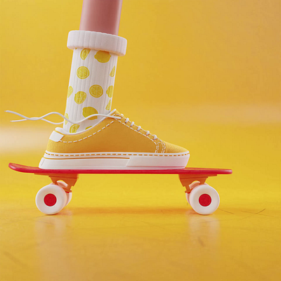 Skateboard 3d animation blender design motion graphics