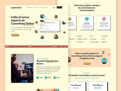 Coworking Landing page concept - UX/UI animation app branding design graphic design illustration logo motion graphics ui ux vector