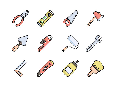 Construction Tools Icons Set 👷 business collection engineering flat icon hardware icon icon design illustration industrial industry instrument logo maintenance mechanical plumber renovation toolkit ui vector workshop