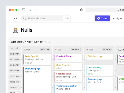 Ngetrek - Time Tracking Web App calendar card clean dashboard design project management saas schedule task manager time tracker time tracking ui ux web web design website