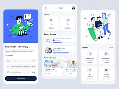 Coursee App app application course education illustration school