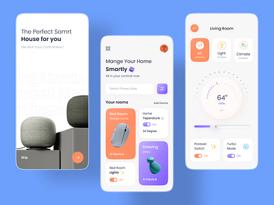 Smart Home - Mobile App app app design home automation mobile app mobile app design mobile design mobile ui modern smart home smart home app smarthome ui