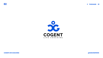 Cogent Life coaching. badge blue bold brand identity branding creative design golden ratio graphic design illustrator life coaching logo logofolio logomaker logotype negative space organic simple unique